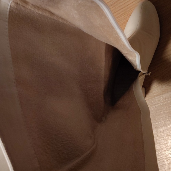 Womens white 70s go go style boots vegan leather very nice - Picture 4 of 5